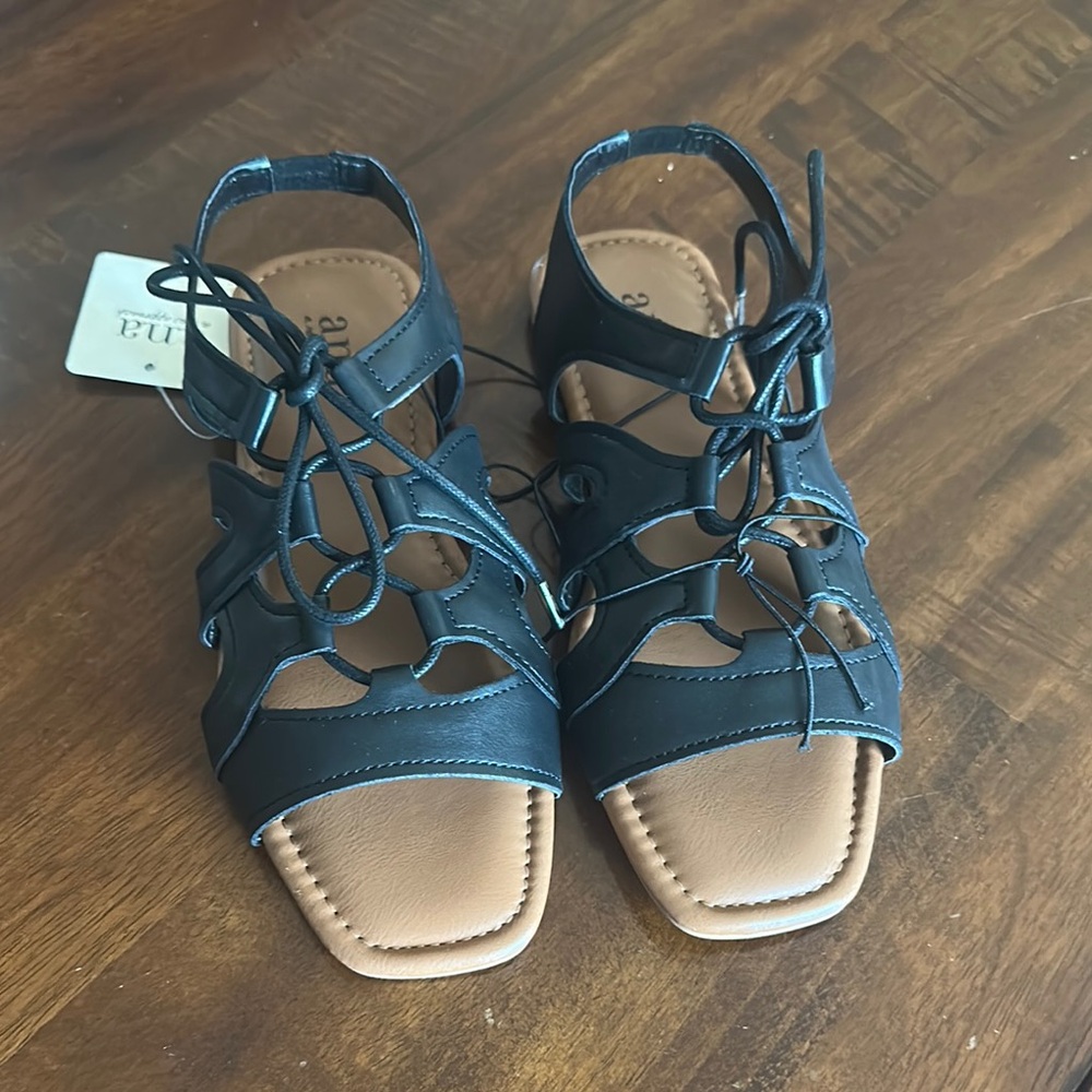a.n.a Black Sandals Strappy Design Size 7.5 Women’s
